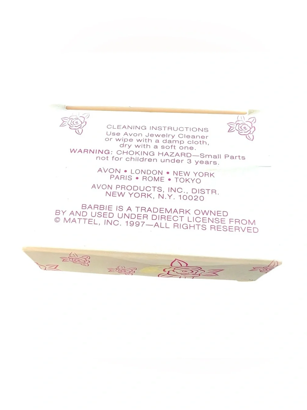 Avon Barbie Faux Pearl Youth Bracelet with Original Box & Pink Storage Bag